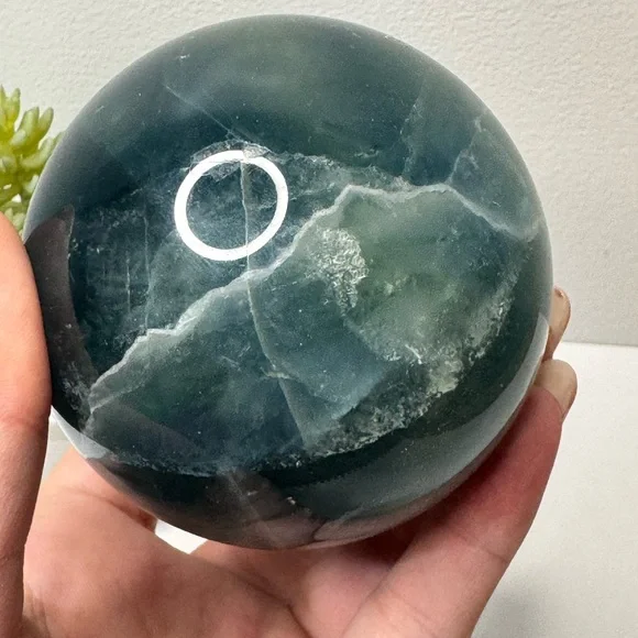 Blue Green Fluorite Sphere - Picture 5 of 9